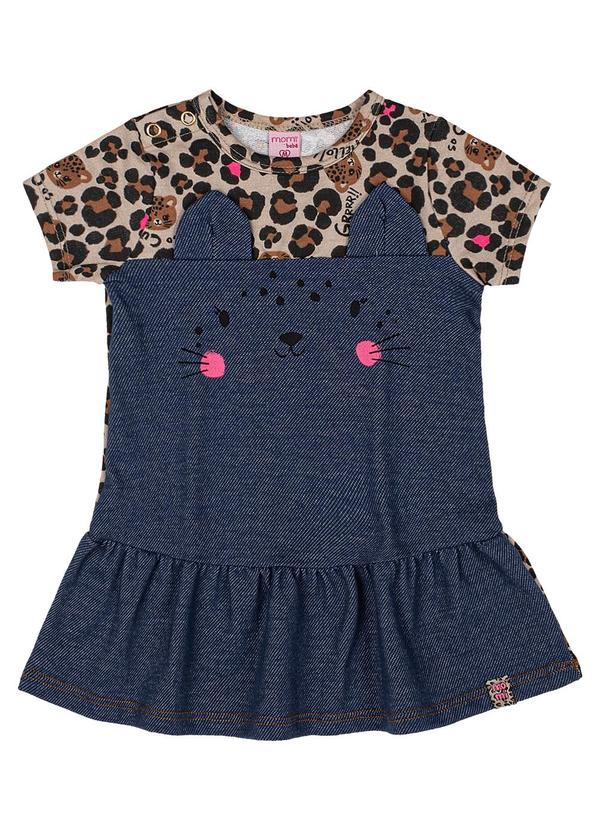 Momi - Vestido Denim Oncinha Marrom