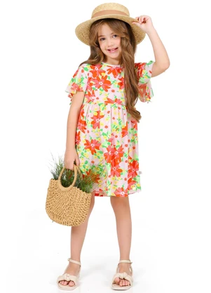 Tink Bink - Vestido Detalhe na Manga Estampado Verde - TINK BINK