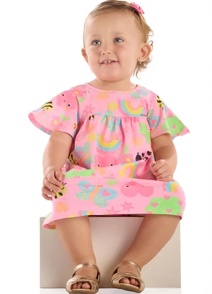Quimby - Vestido Doce Natureza Cotton Rosa - QUIMBY