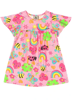 Quimby - Vestido Doce Natureza Cotton Rosa - QUIMBY