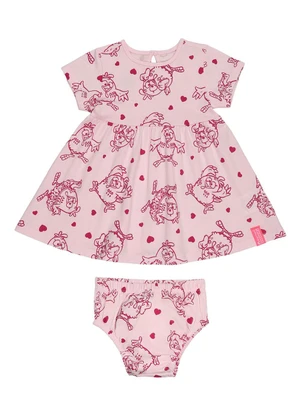 Galinha Pintadinha - Vestido e Calcinha em Meia MalhaRosa - GALINHA PINTADINHA