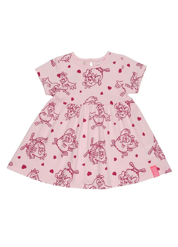 Galinha Pintadinha - Vestido e Calcinha em Meia MalhaRosa 1