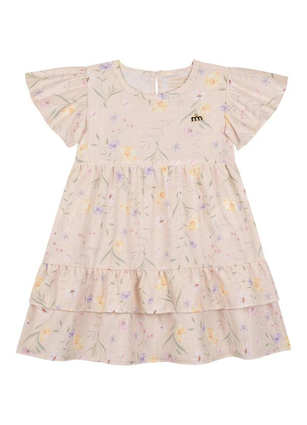 Milli e Nina - Vestido e Tapa Fralda Bosque Florido Bege 4