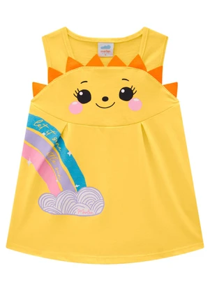 Marlan - Vestido e Tapa Fraldas Meia Malha Amarelo - MARLAN