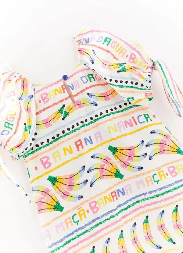 Fábula - Vestido em 100% Algodão Bananal Branco 2