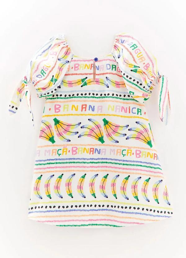 Fábula - Vestido em 100% Algodão Bananal Branco 3