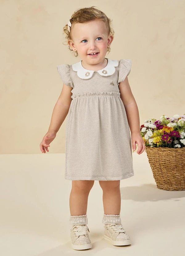 Milli e Nina - Vestido em Bee Honey Bege