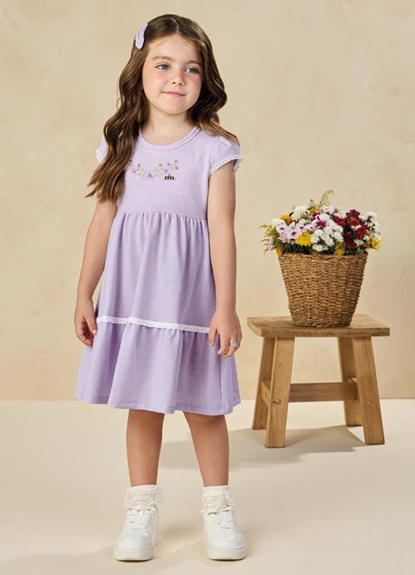 Milli e Nina - Vestido em Bee Honey Vintage Roxo