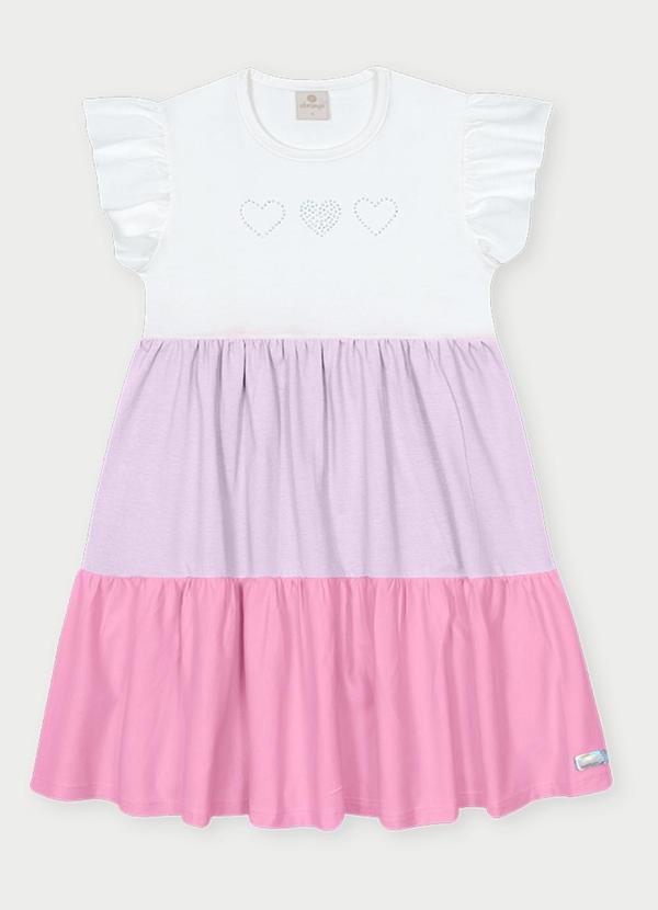 Abrange - Vestido em Camadas Menina Branco