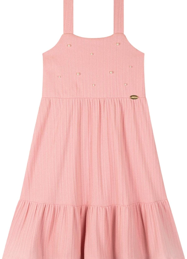 Milli e Nina - Vestido em Canelado Maquinetado Rosa 2