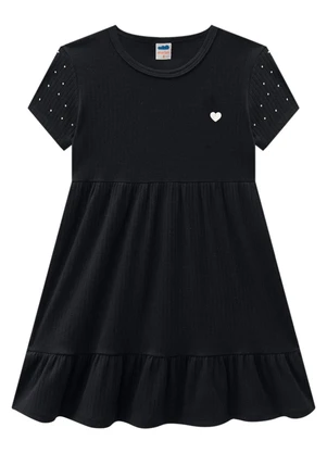 Marlan - Vestido em Canelado Pa Preto - MARLAN