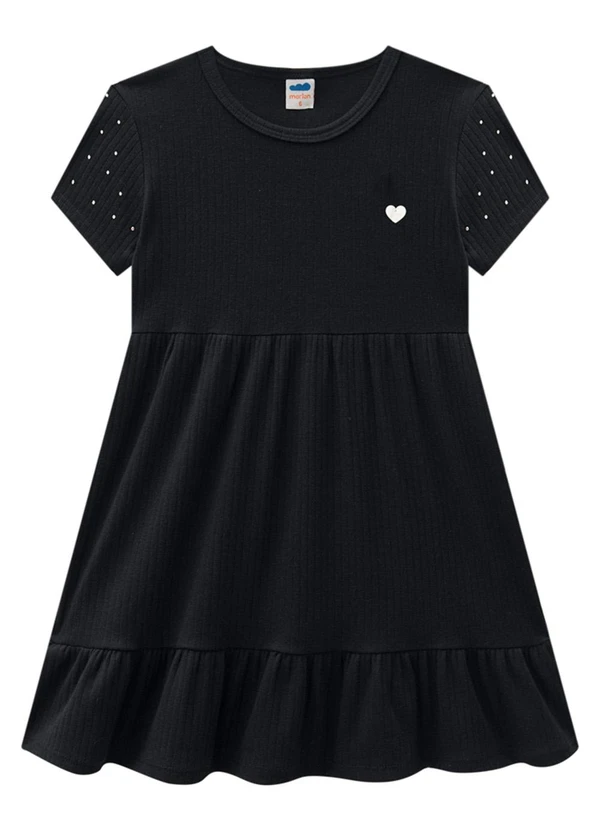 Marlan - Vestido em Canelado Pa Preto 2