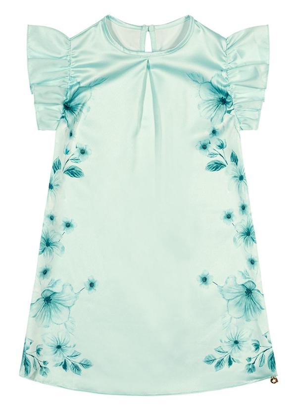 Alenice - Vestido em Cetim e Crepe Menina Verde