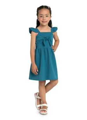 Marlan - Vestido em Cotton Bee Honey Azul - MARLAN