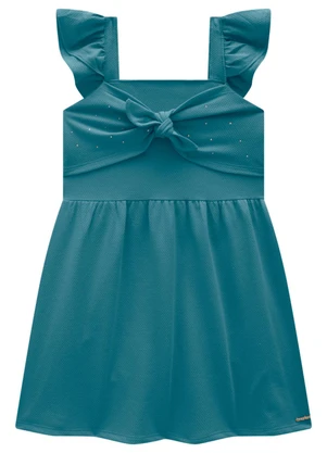 Marlan - Vestido em Cotton Bee Honey Azul - MARLAN
