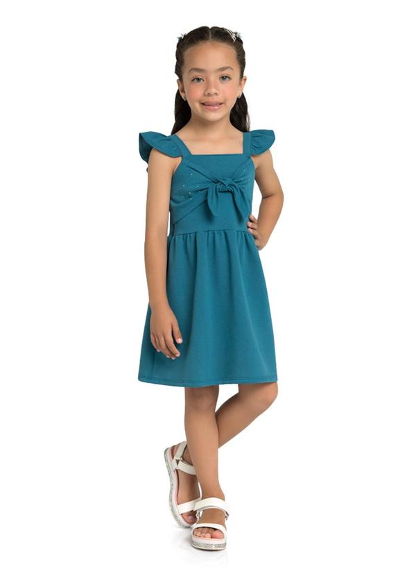 Marlan - Vestido em Cotton Bee Honey Azul