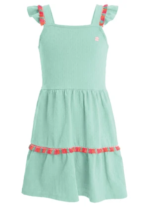 Brandili - Vestido em Cotton com Bordado Azul - BRANDILI