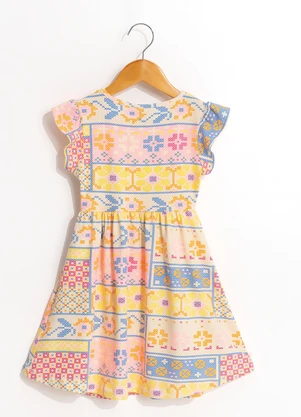 Multimarcas - Vestido em Cotton Estampado Rosa - MULTIMARCAS