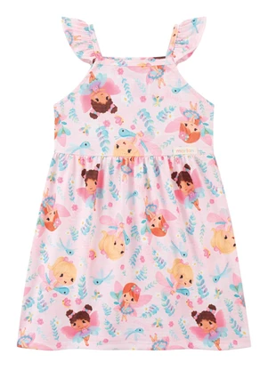 Marlan - Vestido em Cotton Fadas Encantadas Rosa - MARLAN