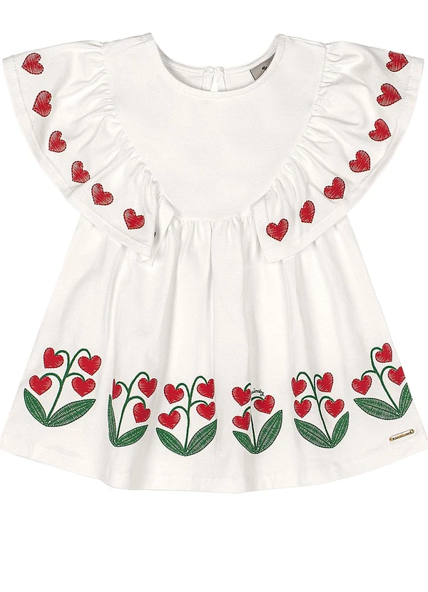 Quimby - Vestido em Cotton Flor para Bebê Branco 2
