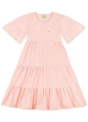 Milli e Nina - Vestido em Cotton Linho Rosa - MILLI E NINA