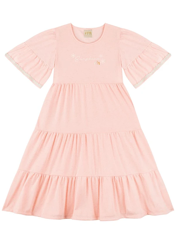Milli e Nina - Vestido em Cotton Linho Rosa 2