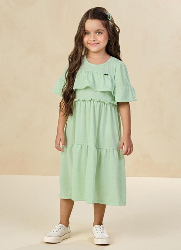 Milli e Nina - Vestido em Cotton Linho Verde 2