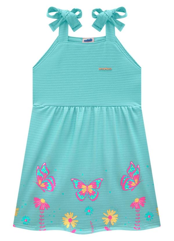 Marlan - Vestido em Cotton Maquinetado Azul 2