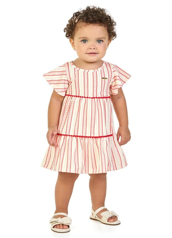 Marlan - Vestido em Cotton Maquinetado Bege 1