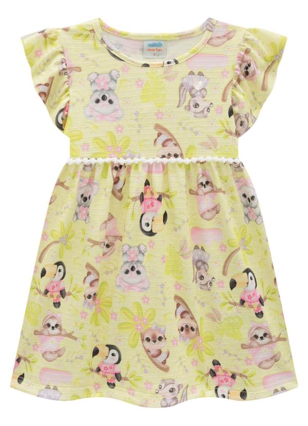 Marlan - Vestido em Cotton Maquinetado Cute Jungle Verde 1