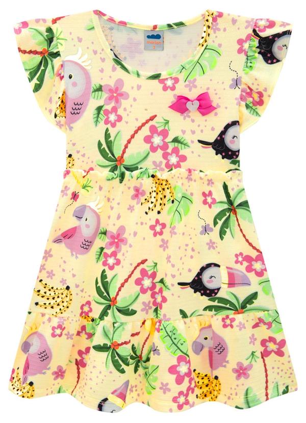 Marlan - Vestido em Cotton Maquinetado Diversão Verde