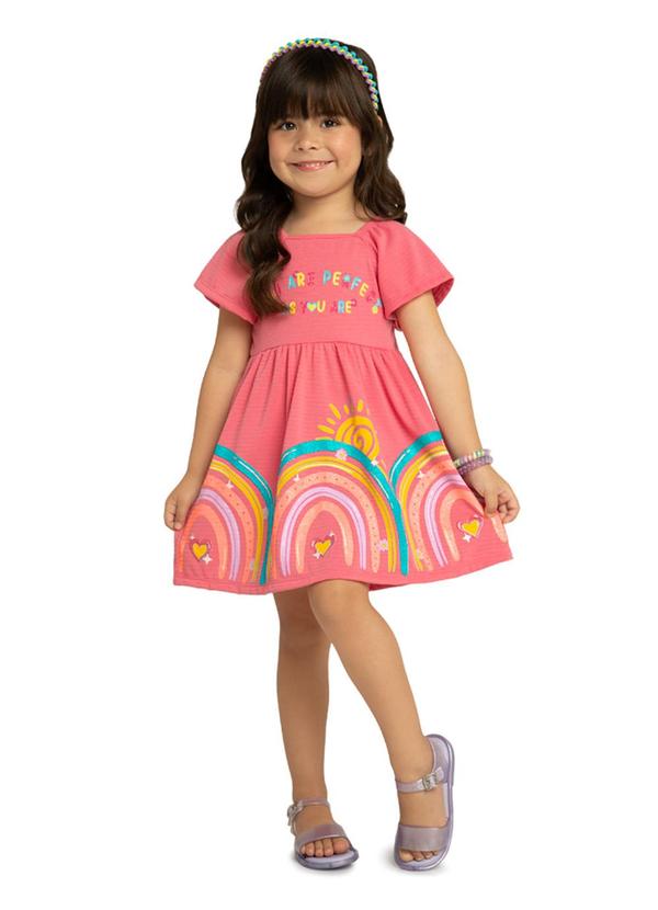 Marlan - Vestido em Cotton Maquinetado Rosa