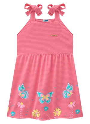 Marlan - Vestido em Cotton Maquinetado Rosa - MARLAN