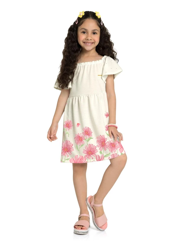 Marlan - Vestido em Cotton Maquinetado Rosa