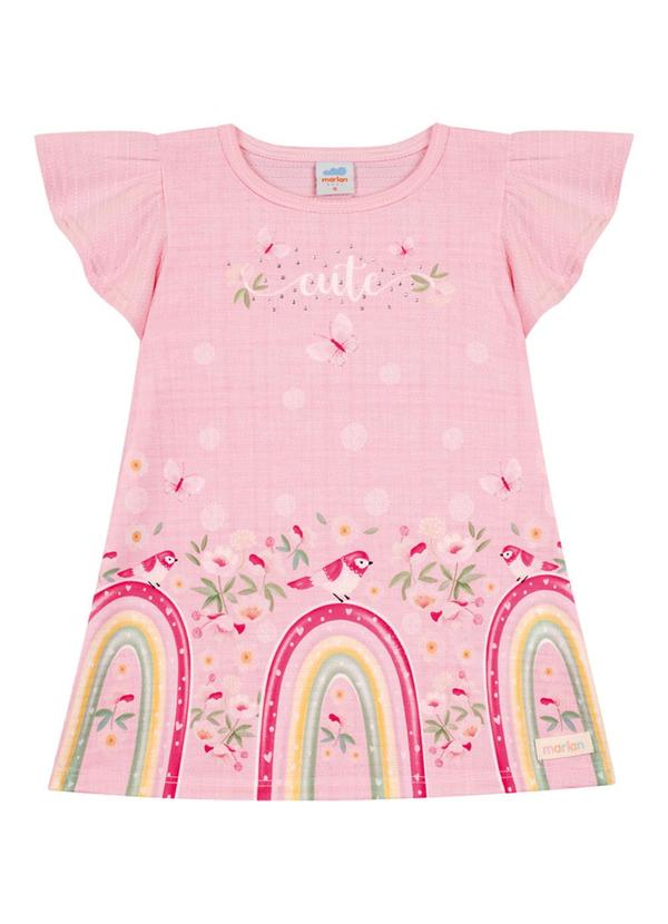 Marlan - Vestido em Cotton Maquinetado Rosa 1