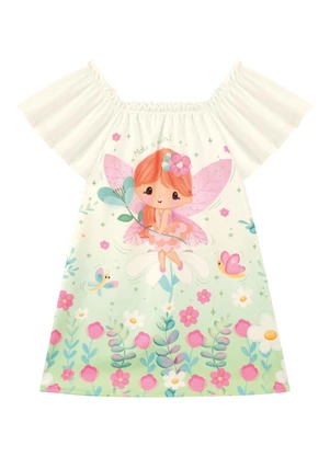 Marlan - Vestido em Cotton Maquinteado Bege - MARLAN