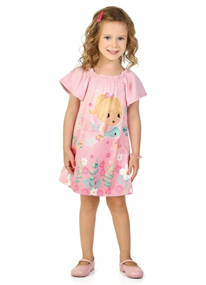 Marlan - Vestido em Cotton Maquinteado Rosa - MARLAN