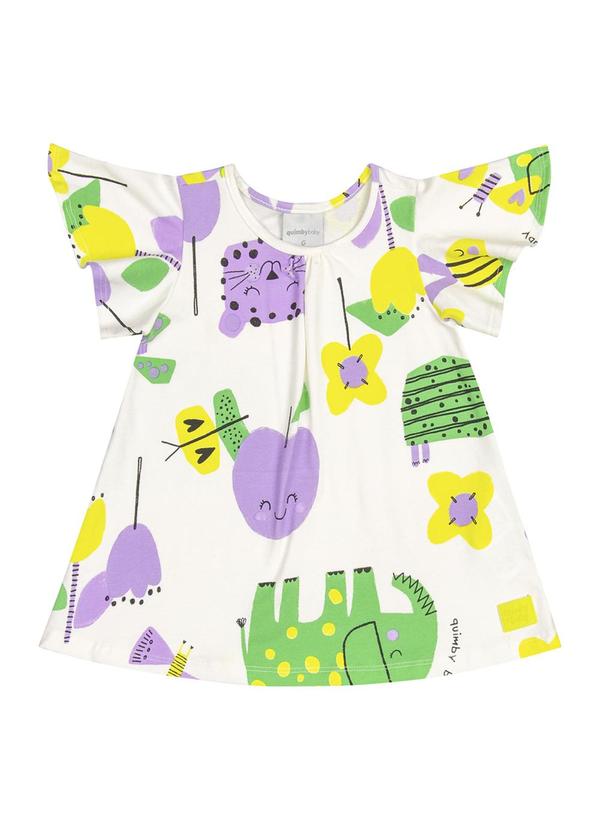 Quimby - Vestido em Cotton para Bebê Menina Bege 2