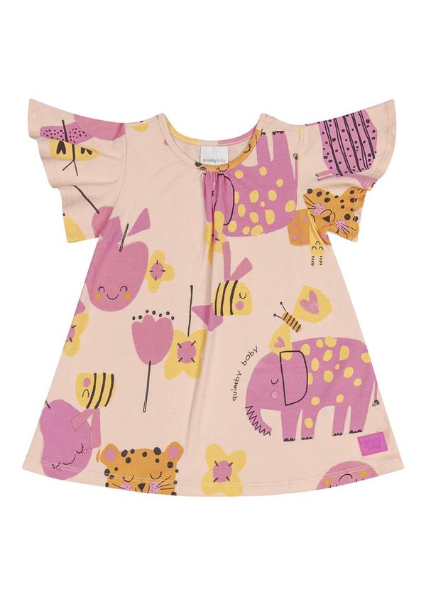 Quimby - Vestido em Cotton para Bebê Menina Rosa