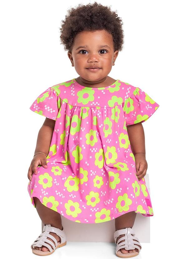 Quimby - Vestido em Cotton para Bebê Menina Rosa