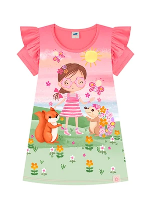 Marlan - Vestido em Cotton Penteado Laranja - MARLAN