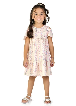 Marlan - Vestido em Cotton Penteado Romance Bege - MARLAN