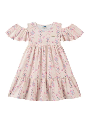 Marlan - Vestido em Cotton Penteado Romance Bege - MARLAN