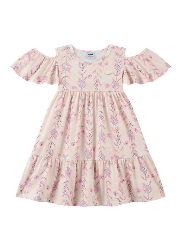 Marlan - Vestido em Cotton Penteado Romance Bege 2