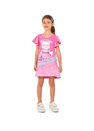 Marlan - Vestido em Cotton Penteado Rosa - MARLAN