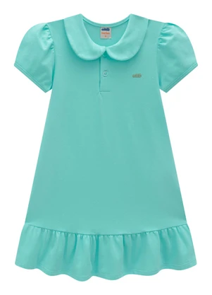 Marlan - Vestido em Cotton Penteado Verde - MARLAN