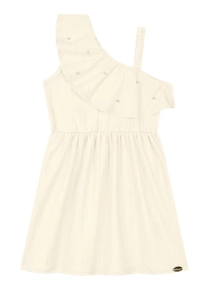 Milli e Nina - Vestido em Jacquard Tranças Bege - MILLI E NINA