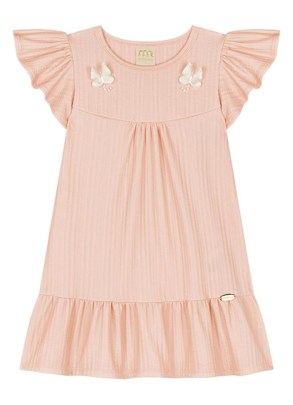 Milli e Nina - Vestido em Jacquard Tranças Rosa