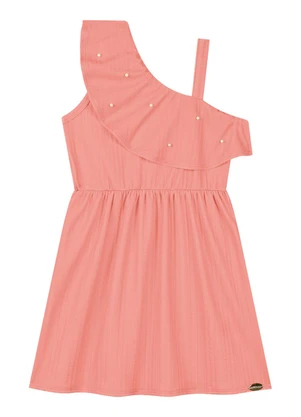 Milli e Nina - Vestido em Jacquard Tranças Rosa - MILLI E NINA