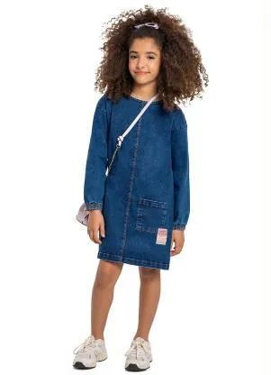 Gloss - Vestido em Jeans Juvenil Azul - GLOSS
